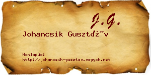 Johancsik Gusztáv névjegykártya