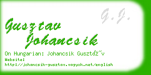 gusztav johancsik business card